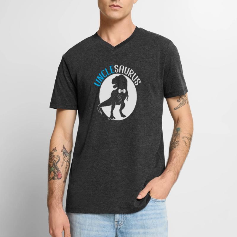 Unclesaurus Men's Premium Organic T-shirt with V-neck