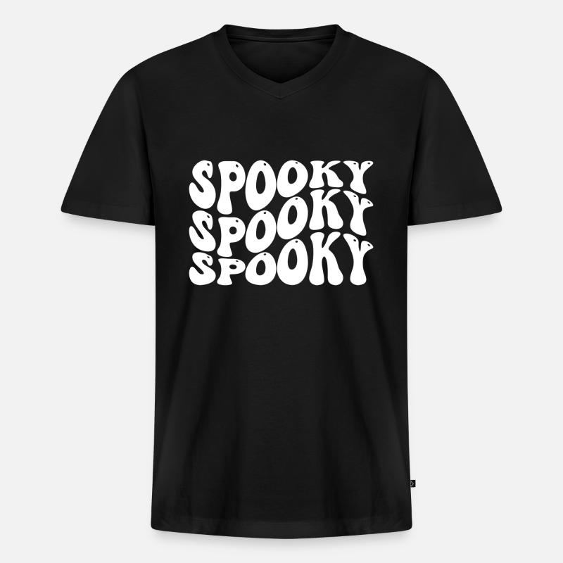 Spooky - Männer Premium Bio T-Shirt mit V-Ausschnitt - Schwarz