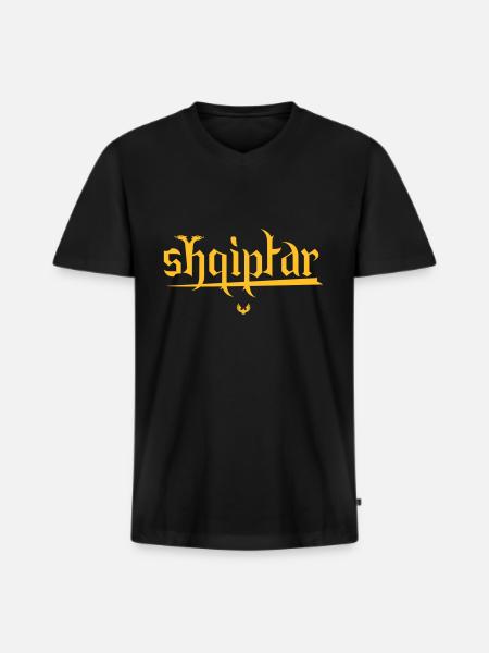 shqiptar_albaspirit - Männer Premium Bio T-Shirt mit V-Ausschnitt - Schwarz