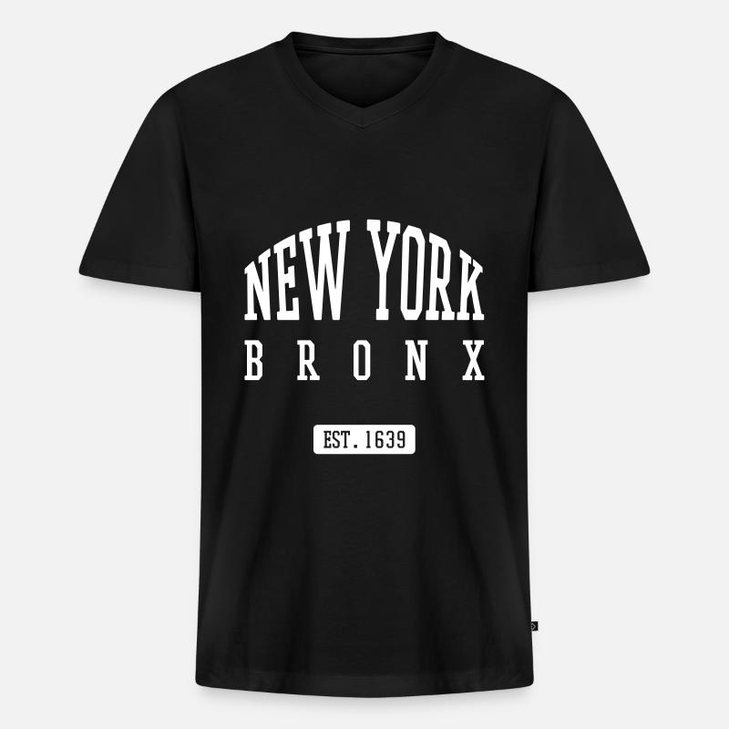 Bronx - Männer Premium Bio T-Shirt mit V-Ausschnitt - Schwarz
