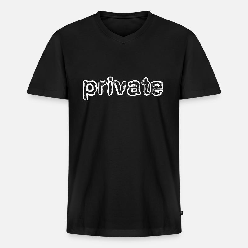 private - Männer Premium Bio T-Shirt mit V-Ausschnitt - Schwarz