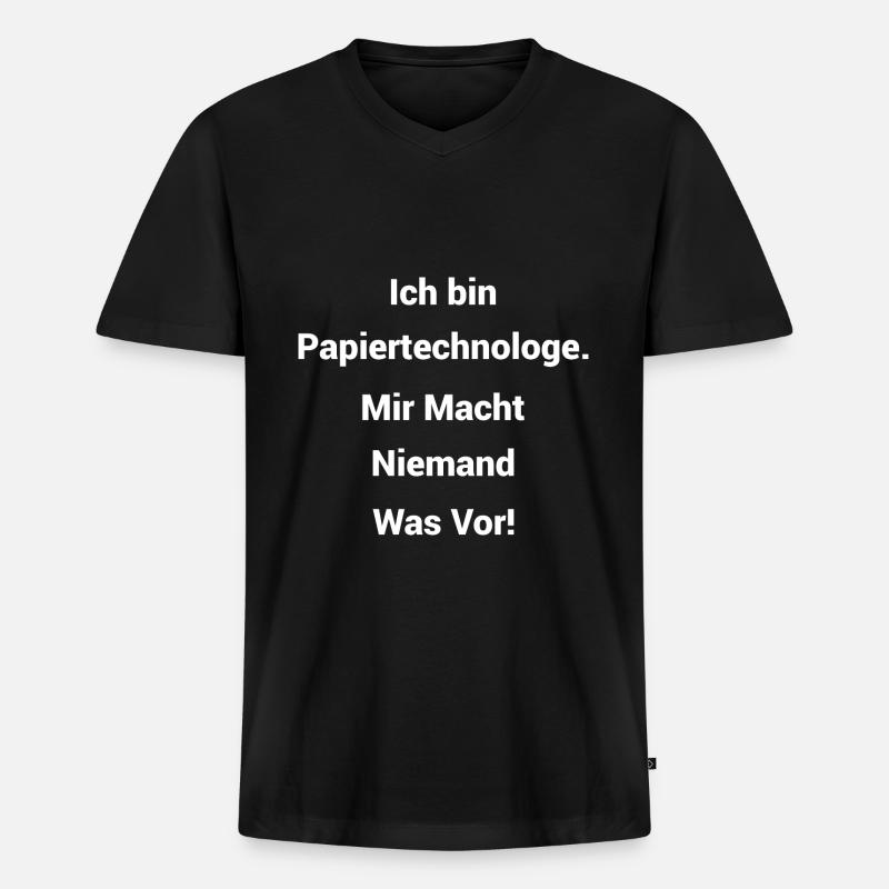 Papiertechnologe Beruf - Männer Premium Bio T-Shirt mit V-Ausschnitt - Schwarz