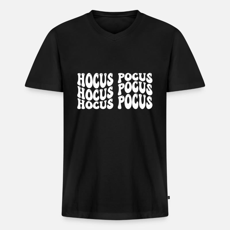 Hocus Pocus - Männer Premium Bio T-Shirt mit V-Ausschnitt - Schwarz