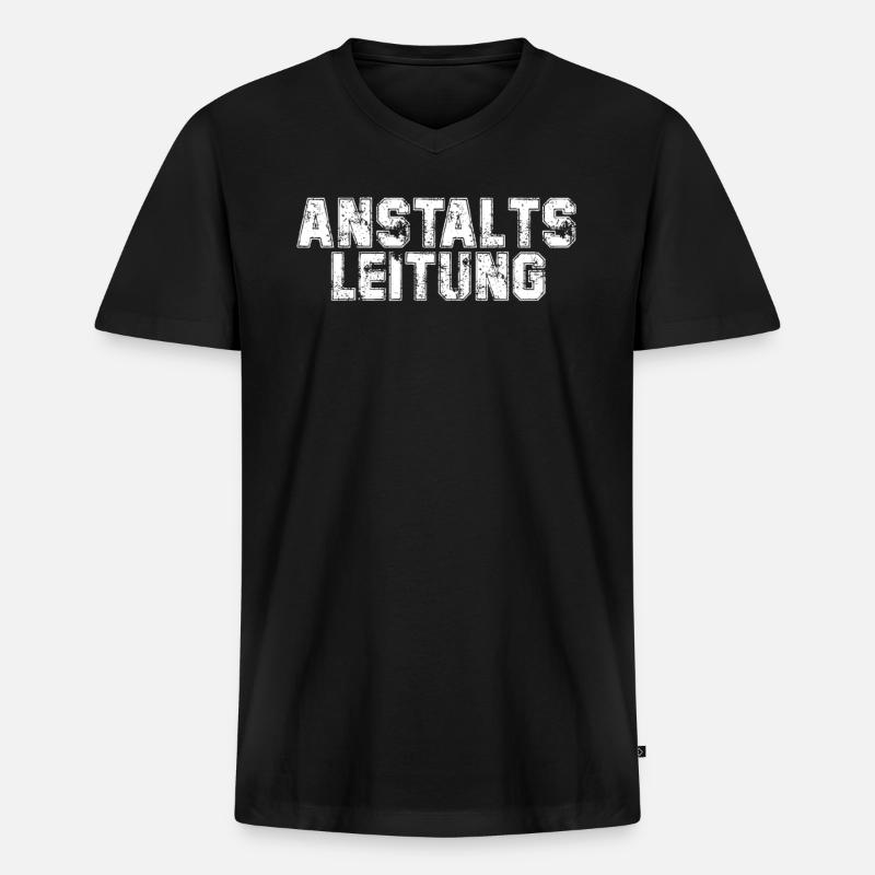 Anstaltsleitung - Männer Premium Bio T-Shirt mit V-Ausschnitt - Schwarz