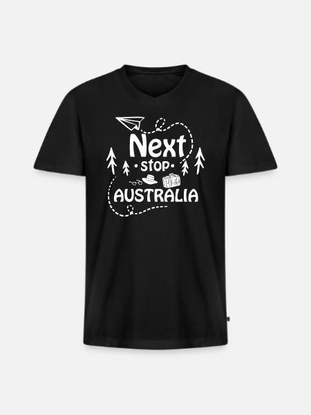 Australien Australia Next - Männer Premium Bio T-Shirt mit V-Ausschnitt - Schwarz