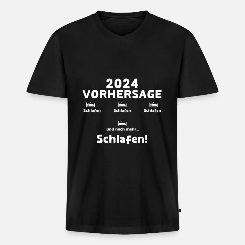 2024 Vorhersage - Männer Premium Bio T-Shirt mit V-Ausschnitt - Schwarz