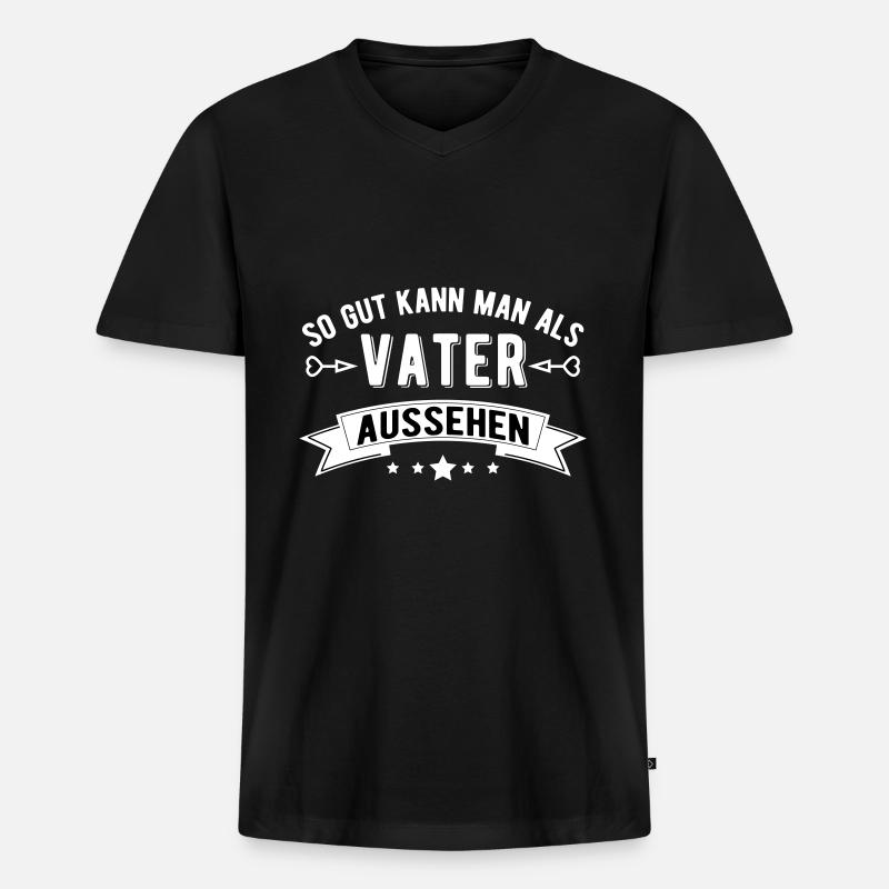 Geschenk Vater Geburtstag Geschenke - Männer Premium Bio T-Shirt mit V-Ausschnitt - Schwarz