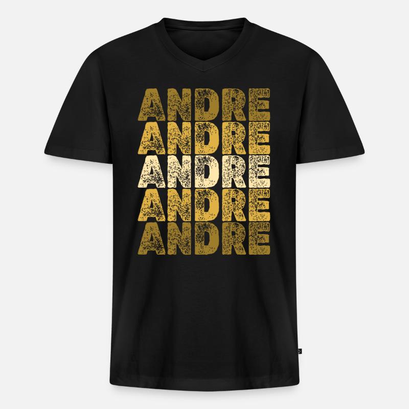 Held Andre - Männer Premium Bio T-Shirt mit V-Ausschnitt - Schwarz