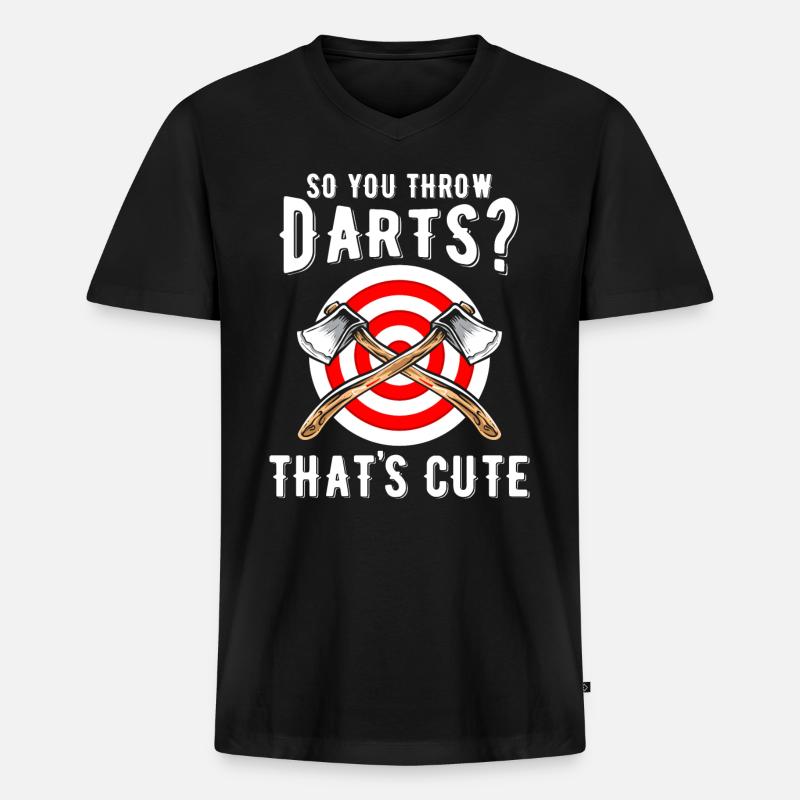 Axt-Werfen Team Geschenk - Männer Premium Bio T-Shirt mit V-Ausschnitt - Schwarz
