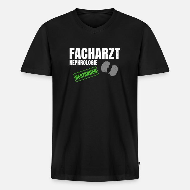 Facharzt Nephrologie - Männer Premium Bio T-Shirt mit V-Ausschnitt - Schwarz