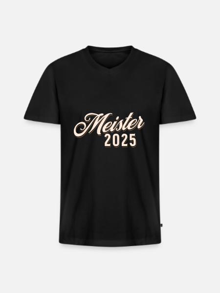 Meister 2025 - Männer Premium Bio T-Shirt mit V-Ausschnitt - Schwarz