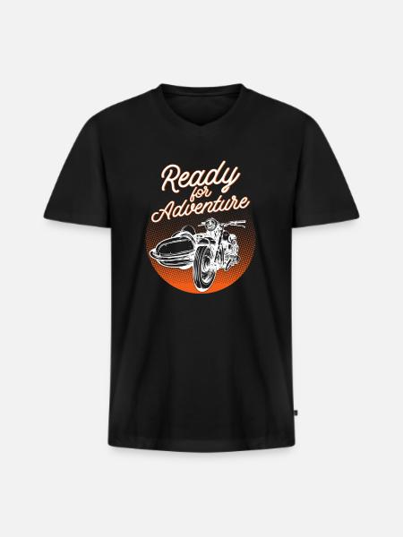 Motorcycle sidecar sidecar motorcyclist gift - Men's Premium Organic T-shirt with V-neck - black