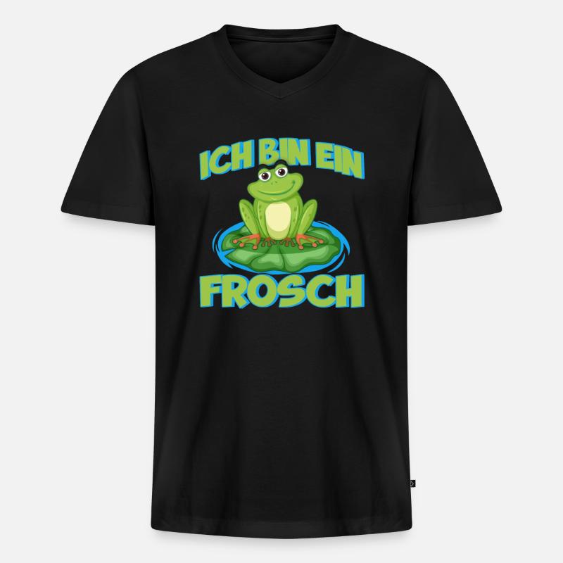 Ich Bin Ein Frosch Frösche Geschenk - Männer Premium Bio T-Shirt mit V-Ausschnitt - Schwarz