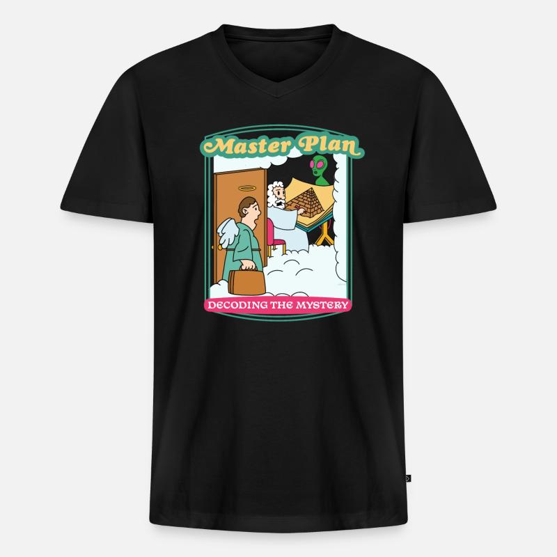 Master Plan - Decoding The Mystery - Männer Premium Bio T-Shirt mit V-Ausschnitt - Schwarz