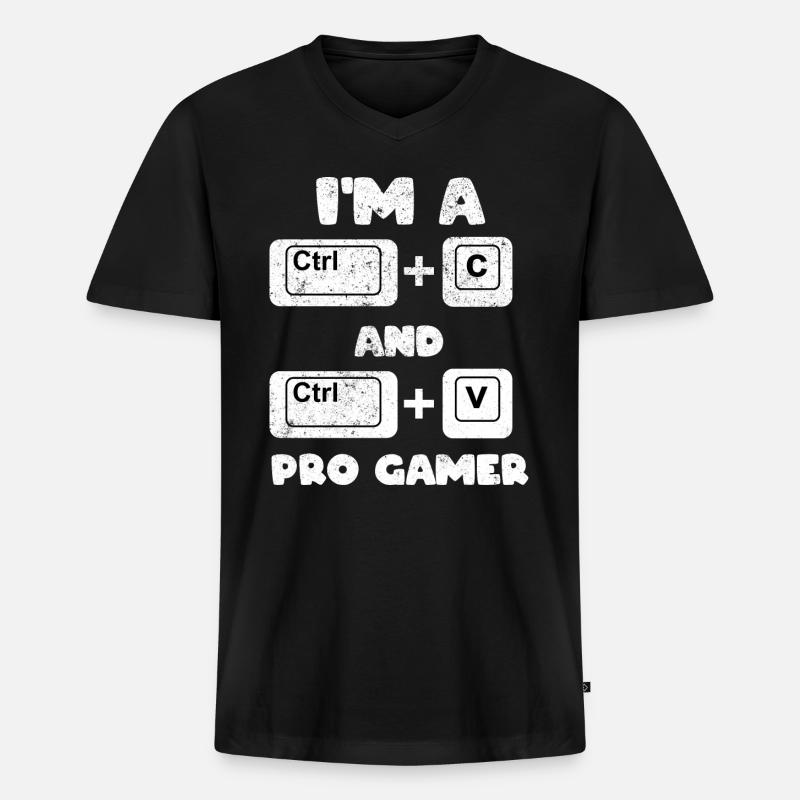 Lustiger Programmierer Web-Entwickler - Männer Premium Bio T-Shirt mit V-Ausschnitt - Schwarz