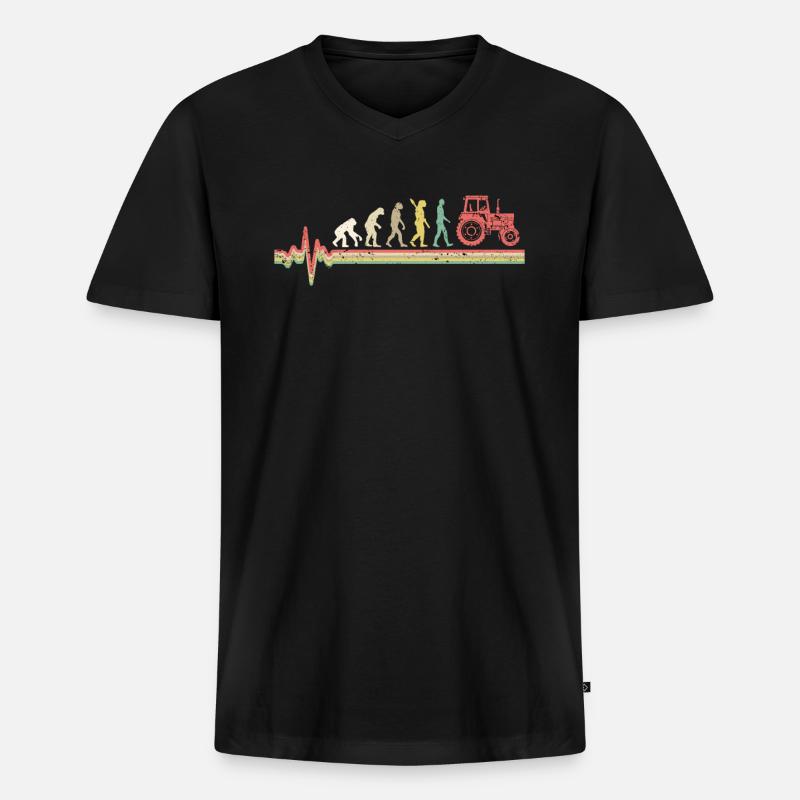 Bauer EKG Evolution Geschenkidee - Männer Premium Bio T-Shirt mit V-Ausschnitt - Schwarz