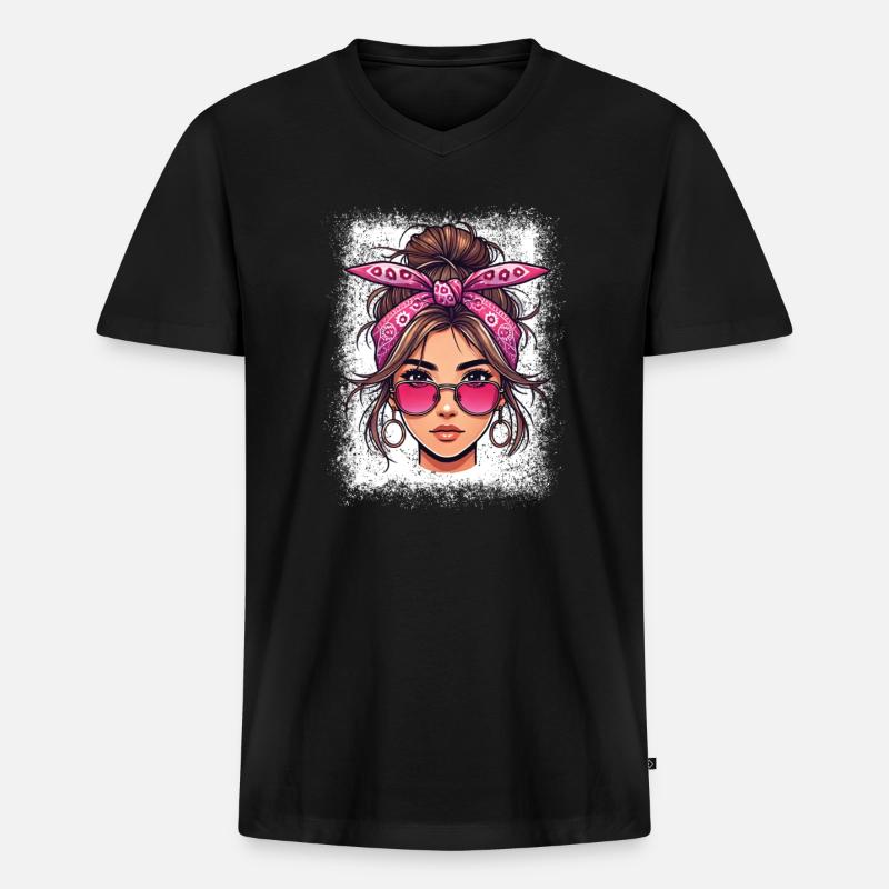 Beste Mutter Aller Zeiten - Männer Premium Bio T-Shirt mit V-Ausschnitt - Schwarz