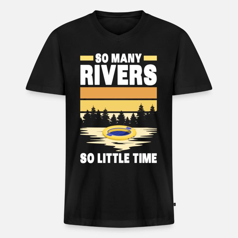 River Tubing - Männer Premium Bio T-Shirt mit V-Ausschnitt - Schwarz
