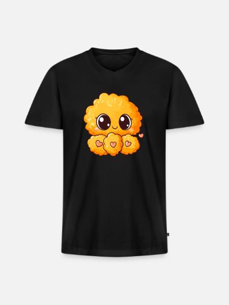 Chicken Nugget Delight - Men's Premium Organic T-shirt with V-neck - black