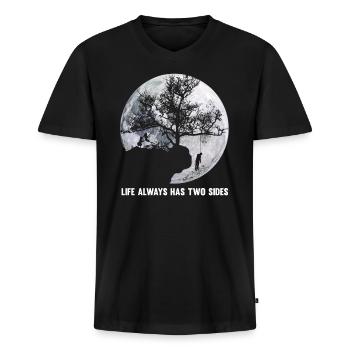 Depression - Männer Premium Bio T-Shirt mit V-Ausschnitt - Schwarz - Vorne - Nico (187cm)