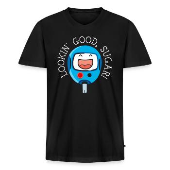 Lookin' Good Zucker Diabetes Bewusstsein Bauchspeicheldrüse - Männer Premium Bio T-Shirt mit V-Ausschnitt - Schwarz - Vorne - Nico (187cm)