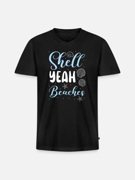 Shell ja Strände Beachcombing Beachcomber - Männer Premium Bio T-Shirt mit V-Ausschnitt - Schwarz