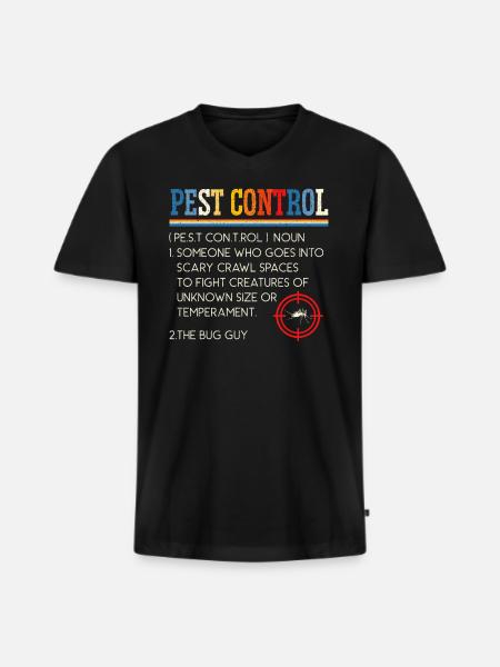 Kammerjäger Tierbekämpfung Schädlingsbekämpfung - Männer Premium Bio T-Shirt mit V-Ausschnitt - Schwarz