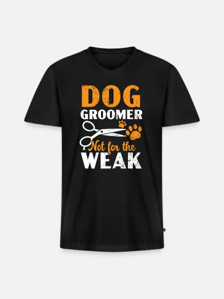 Hundefrisør ikke for den svage kæledyrspleje - Premium økologisk T-shirt med V-hals til mænd - sort