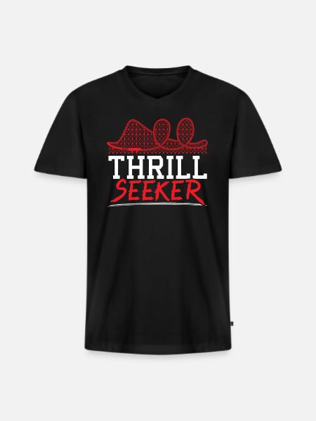 Nervenkitzel Sucher Achterbahn Fahrt Achterbahn - Männer Premium Bio T-Shirt mit V-Ausschnitt - Schwarz