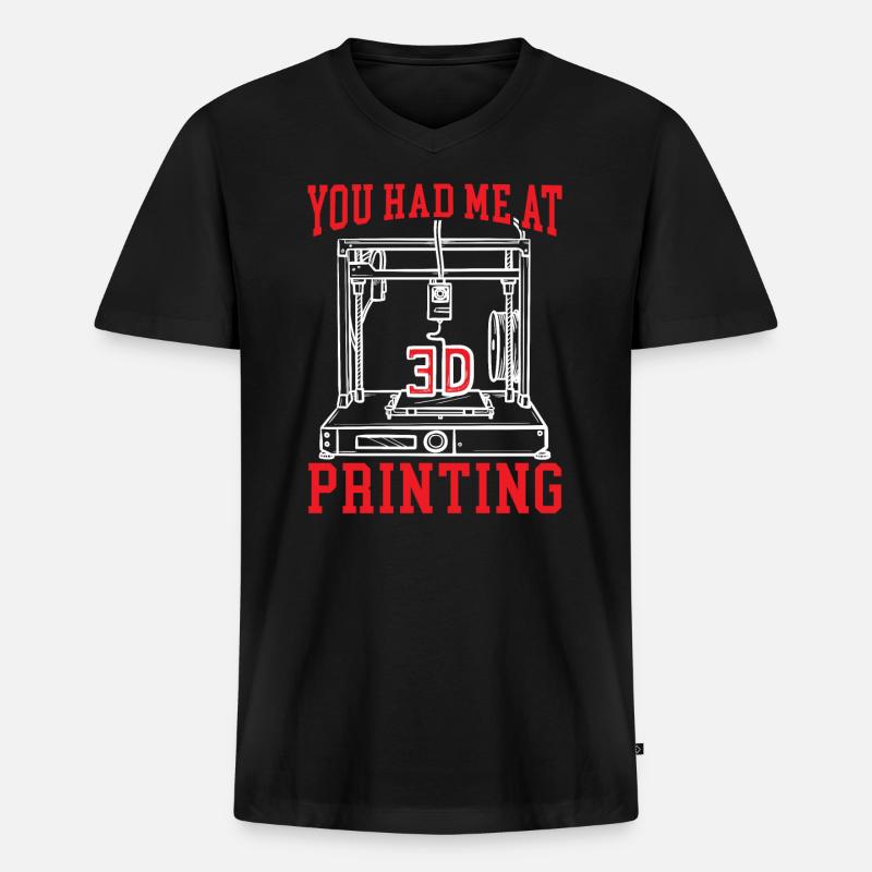 Sie hatten mich am 3D-Druckdüsen-3D-Drucker - Männer Premium Bio T-Shirt mit V-Ausschnitt - Schwarz