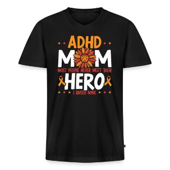 ADHD Mom ADHD Awareness Omarm Neurodiversiteit - Mannen Premium Bio T-shirt met V-hals - zwart - Voor - Nico (187cm)