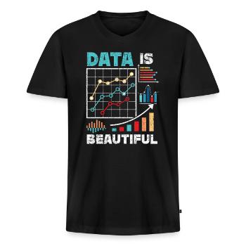 Daten sind schön Statistik Job Statistiker - Männer Premium Bio T-Shirt mit V-Ausschnitt - Schwarz - Vorne - Nico (187cm)