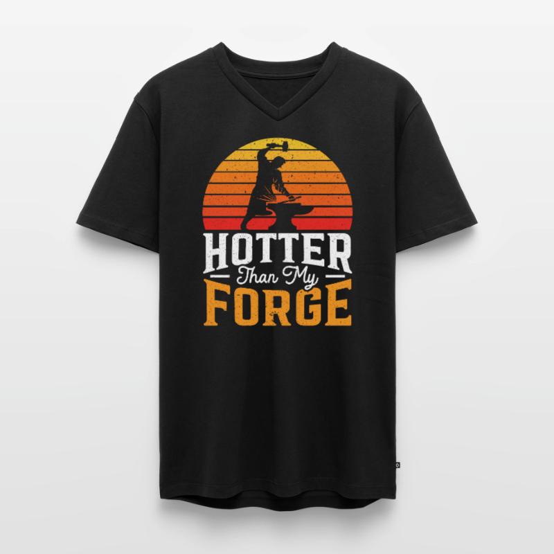 Plus chaud que ma forge forgeron forge forge T-shirt encolure en V Premium bio Homme