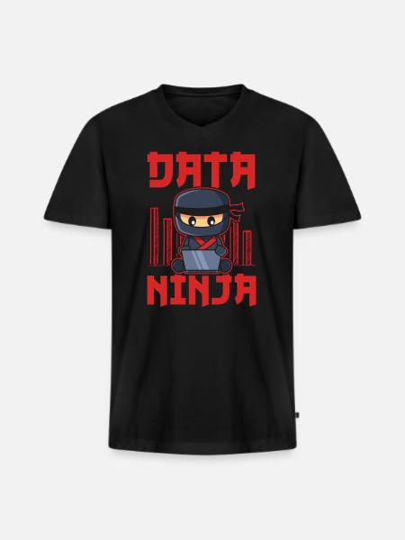 Data Ninja Data Whisperer Data Scientist - Men's Premium Organic T-shirt with V-neck - black