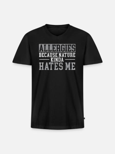 Asthma Awareness Breathing Wheezing Asthma Warrior - Men's Premium Organic T-shirt with V-neck - black