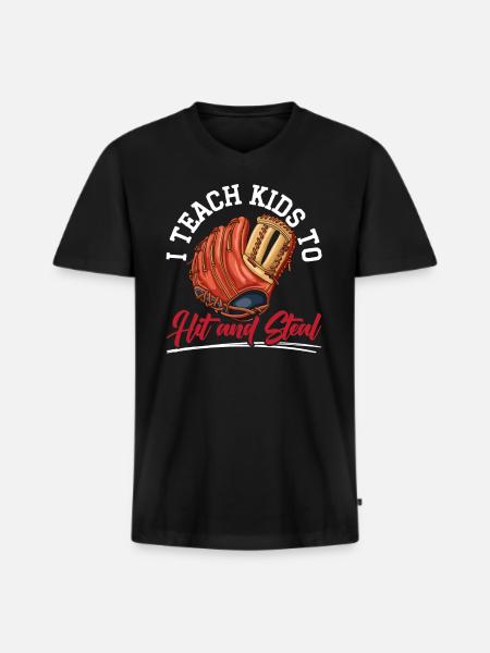Baseballtrainer Baseballspieler Baseball-Mannschaftssport - Männer Premium Bio T-Shirt mit V-Ausschnitt - Schwarz