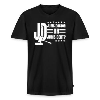 Juris Doctor Jurisprudenz Recht Rechtsanwalt Rechtsanwalt - Männer Premium Bio T-Shirt mit V-Ausschnitt - Schwarz - Vorne - Nico (187cm)