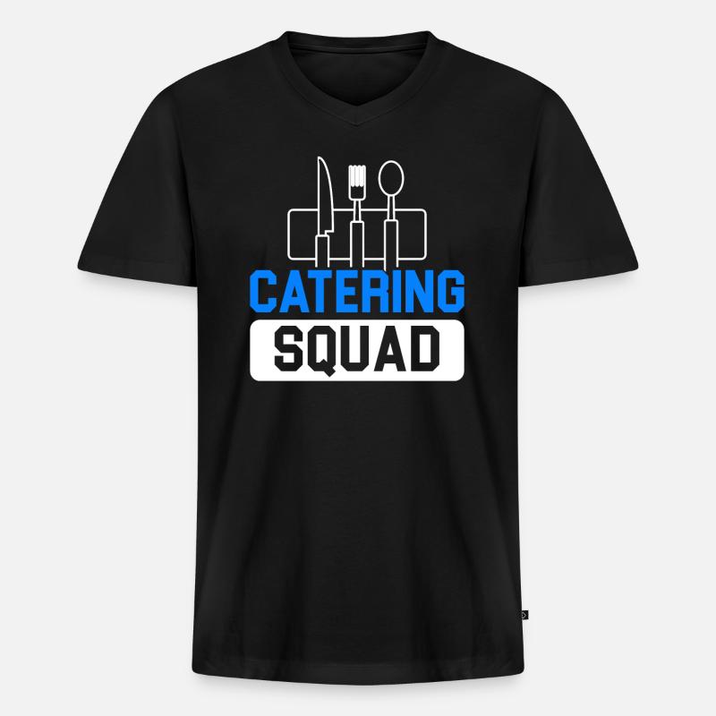 Catering-Service Caterer Essen Koch Kellner - Männer Premium Bio T-Shirt mit V-Ausschnitt - Schwarz
