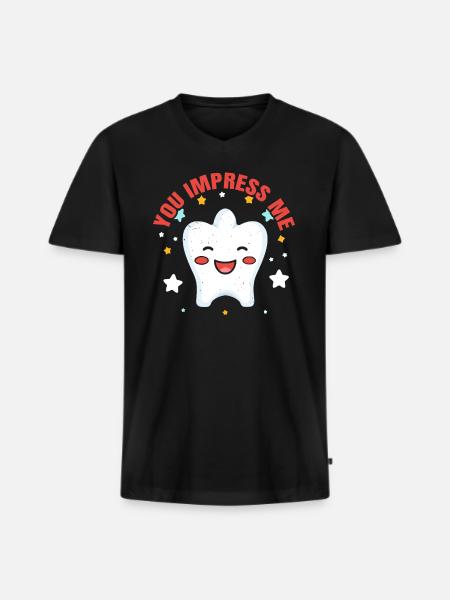 Dental Assistant Tooth Dentist Dentistry Teeth - Men's Premium Organic T-shirt with V-neck - black