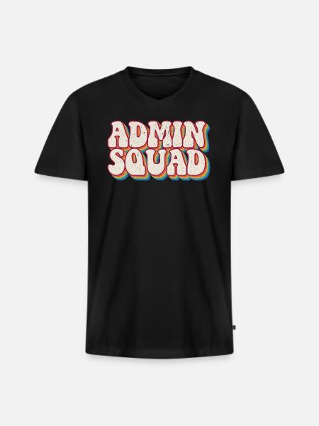 Schulverwalter Schulleiter Admin Squad - Männer Premium Bio T-Shirt mit V-Ausschnitt - Schwarz