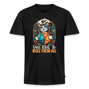 Jeu de rôle RPG Maître du jeu vidéo Gamer - T-shirt encolure en V Premium bio Homme - noir - Devant - Nico (187cm)