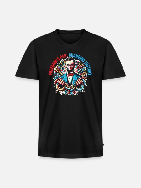 Emanzipationsproklamation Black Pride Juneteenth - Männer Premium Bio T-Shirt mit V-Ausschnitt - Schwarz