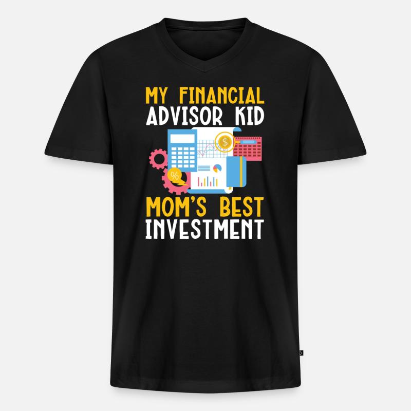 Mutter eines Finanzberaters Geldmanagement - Männer Premium Bio T-Shirt mit V-Ausschnitt - Schwarz