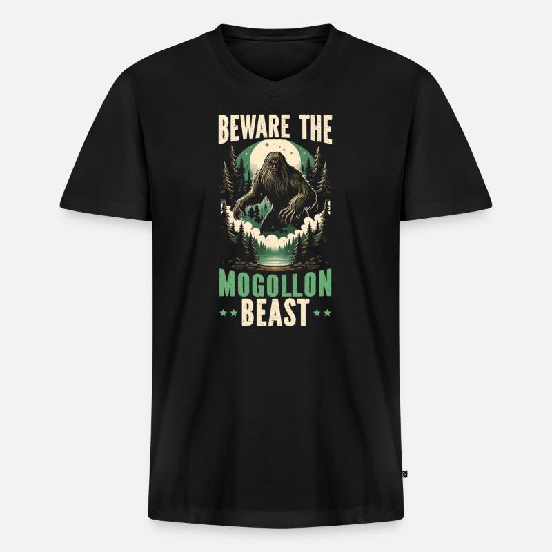 Mogollon Mostro Mitico Criptozoologia Criptide - Maglietta ecologica premium da uomo con scollo a V - nero