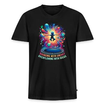 AuDHD Autismus ADHS Autistisches Spektrum Neurodiversität - Männer Premium Bio T-Shirt mit V-Ausschnitt - Schwarz - Vorne - Nico (187cm)
