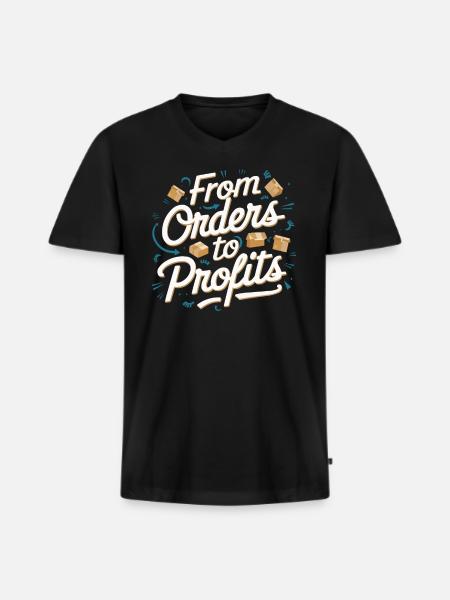 Dropshipping-Geschäft E-Commerce-Unternehmer - Männer Premium Bio T-Shirt mit V-Ausschnitt - Schwarz