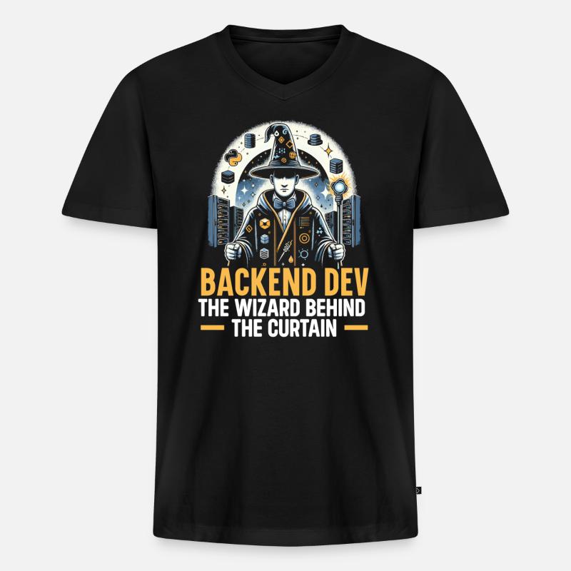 Backend-Entwickler Programmierung Softwareprogrammierer - Männer Premium Bio T-Shirt mit V-Ausschnitt - Schwarz