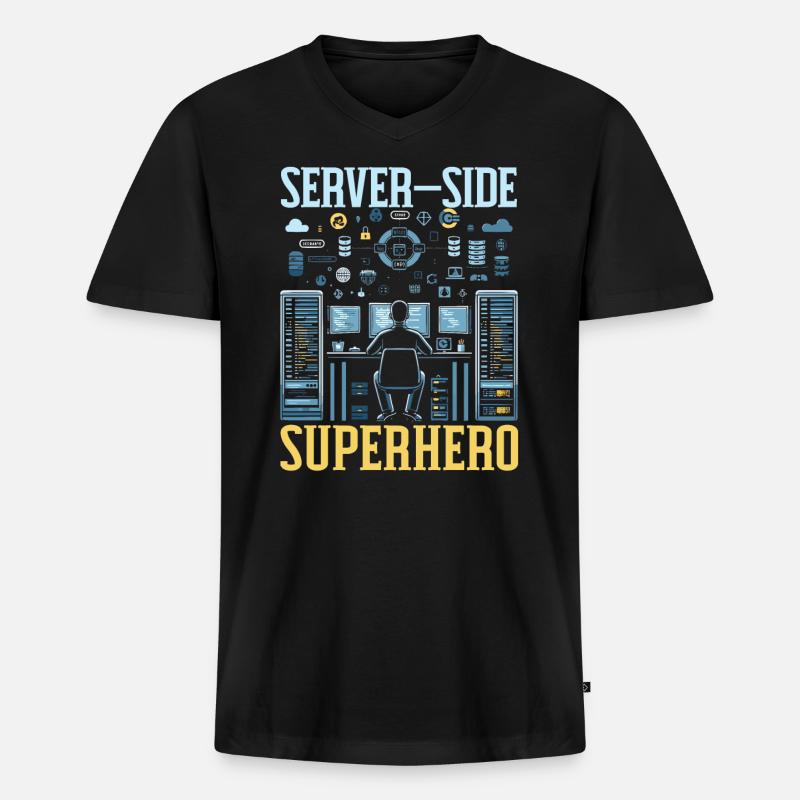 Backend-Entwickler Programmierung Softwareprogrammierer - Männer Premium Bio T-Shirt mit V-Ausschnitt - Schwarz