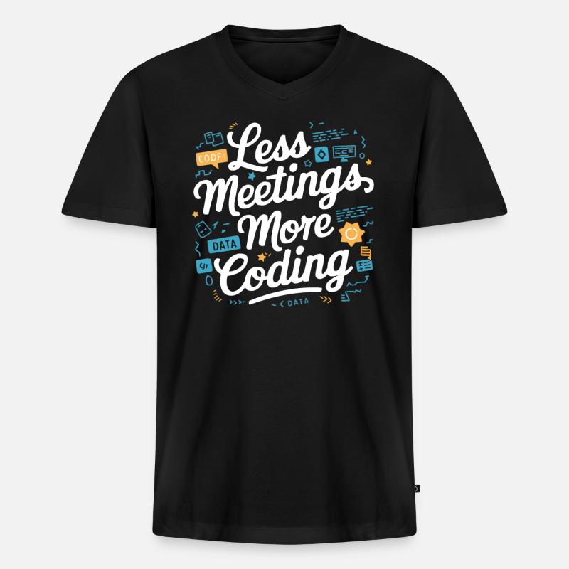 Backend-Entwickler Programmierung Softwareprogrammierer - Männer Premium Bio T-Shirt mit V-Ausschnitt - Schwarz