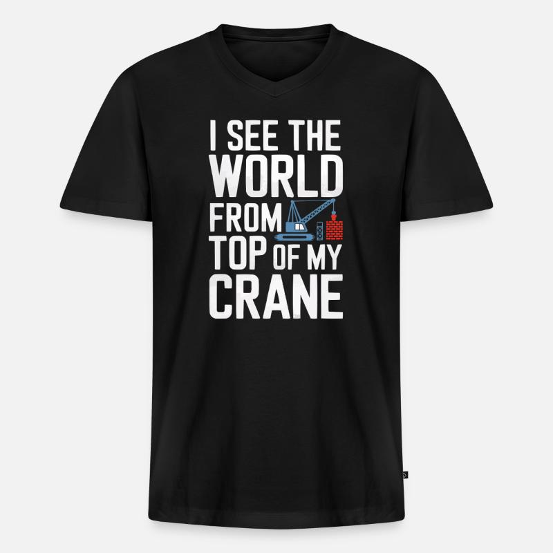 Beruf Kranführer Beruf Bauarbeiter - Männer Premium Bio T-Shirt mit V-Ausschnitt - Schwarz